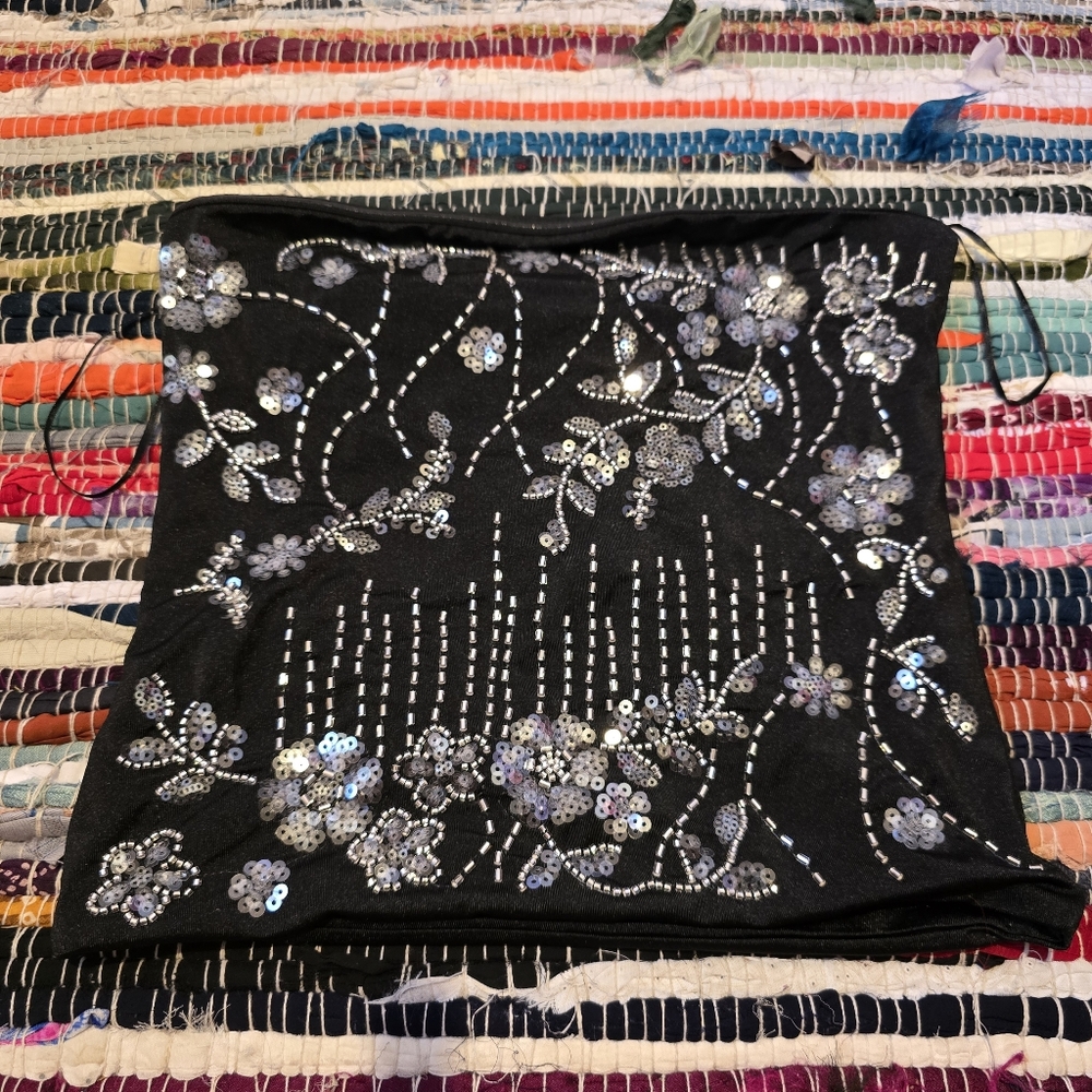 Y2k Top Tube Top Forever 21 Embellished Strapless Tank Top with Rhinestones Top